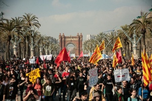 Manifestació contra la Privatització a Arc de Triomf